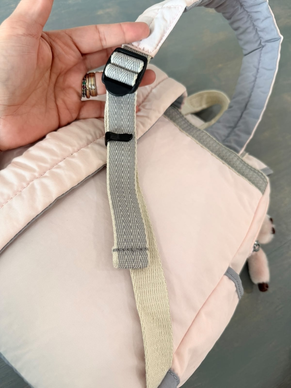 Kipling Pastel Pink & Light Blue Backpack - Picture 10 of 11